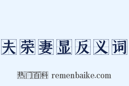 夫荣妻显反义词是什么意思的图片